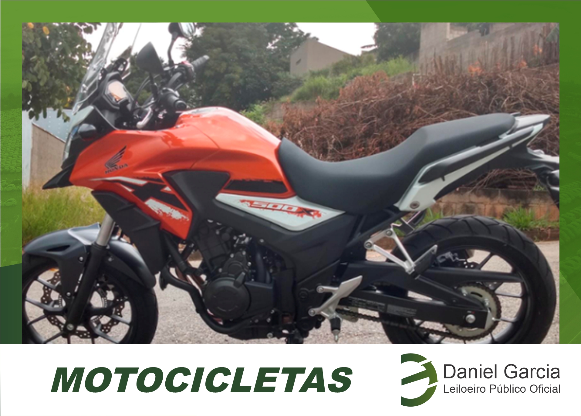 <center><big><b>LEILÃO de MOTOCICLETAS</b></center> <center></big>Recuperados de Financiamento<br>Bradesco </center>